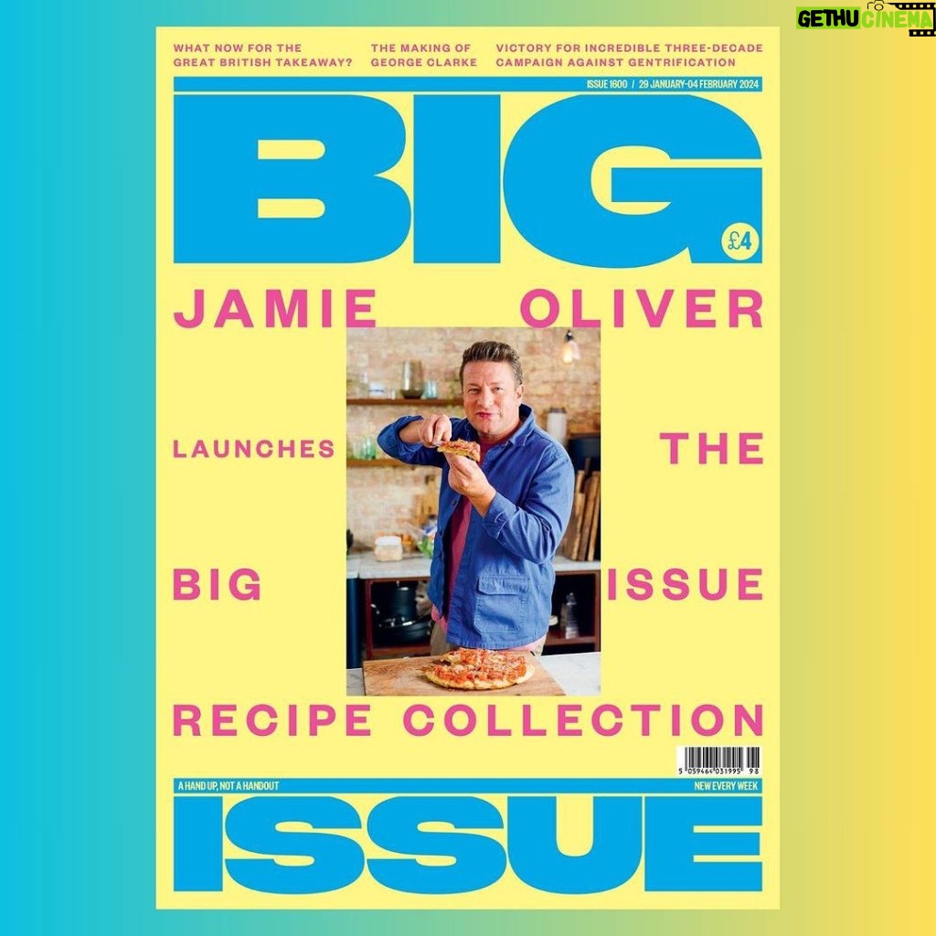 Jamie Oliver Instagram - Inside the new Big Issue, we get cooking with @jamieoliver The chef and child health campaigner has launched a low cost recipe collection for our readers 🍕🥗🍦 Check them out in this week’s magazine - buy a copy from your local vendor today!