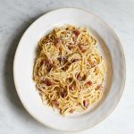 Jamie Oliver Instagram - In my house there is no such thing as too much carbonara ! It’s become a total staple in pretty much all of my books and every week it’s one of the most searched terms on my website, so I know you guys love it as much as I do. And these are some of my favourites from throughout the years.......check them out !! 💛Classic Carbonara 💛Asparagus Carbonara 💛Chestnut Carbonara 💛Sweet Leek Carbonara 💛Easy Sausage Carbonara 💛Mushroom Carbonara 💛Carbonara Cake And I’ve got the recipe link in my bio for @gennarocontaldo‘s classic spaghetti carbonara which is a real thing of beauty x x x