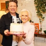 Jamie Oliver Instagram - While the wonderful Mary Berry visited my London HQ for the good school food awards lunch…she was kind enough to open her very own “ Mary Berry Meeting room” dedicated to her….at work I dedicate meeting rooms to inspirational cooks and chefs that mean a lot to me and we decorated it accordingly and it makes a wonderful place for me and my team to get inspired and plan…. Thank you Mary we all love you so very much xxxx