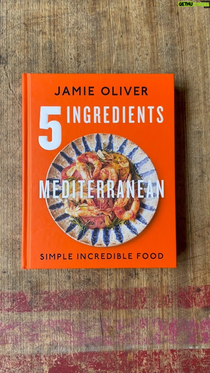 Jamie Oliver Instagram - This bad boy hits the shelves TOMORROW!!! Everything you loved about my first 5 Ingredients book but this time with a twist of the gorgeous Mediterranean! Hit the link in my bio to grab your copy of #5IngredientsMed x x #ad