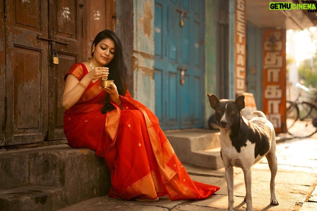 Janani Iyer Instagram - CAPTION this! ⬆️ Saree- @thepallushop Jewellery- @adorebypriyanka Shot by @murlee_photography Team @vb_views @vignesh_venkadesan @pradeepwilliams05