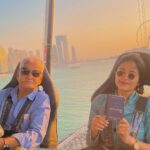 Janani Iyer Instagram - My Dad and I at ‘Dinner in the sky’ , Dubai! What an incredibly fun experience! ❤️ @gtholidays.in . Are you terrified of heights? Dubai, United Arab Emirates