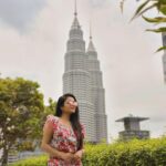Janani Iyer Instagram - Meanwhile, in Kuala Lumpur… Photographer- @ganeshyoganathan #klcc #malaysia #petronastowers KLCC, Petronas Towers, Kuala Lumpur, Malaysia