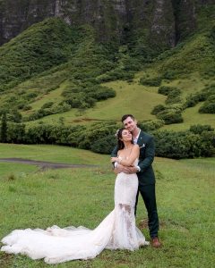 Janel Parrish Instagram - F I V E. Happy anniversary, baby. Best day of my life 🤍 so lucky you’re mine for life Oahu, Hawaii
