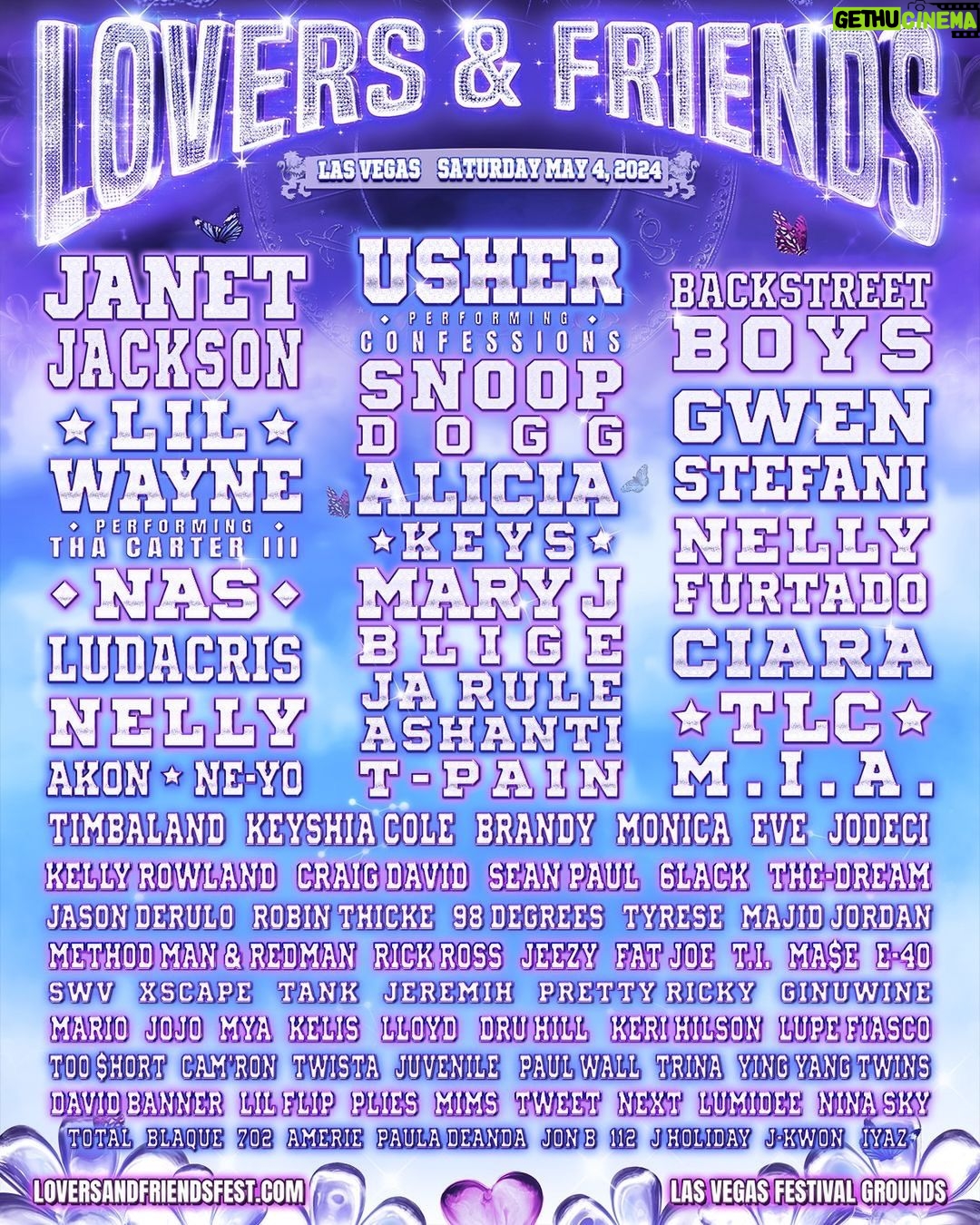 Janet Jackson Instagram - @loversandfriendsfest - Las Vegas - May 4 See u there! ♥️ You can register now for the presale that starts on Friday, January 26, 10AM PST. All tickets start at $19.99 down. Las Vegas, Nevada