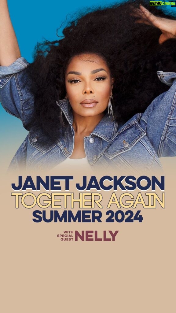 Janet Jackson Instagram - Hey u guys! By popular demand, we’re bringing the Together Again Tour back to North America this summer with special guest Nelly! It’ll be so much fun! Tickets go on sale Friday 1/19. We can’t wait to see you 🫶🏽♥☀ #TogetherAgainTour 🎥 Edit: @LiveNation
