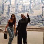 Janet Jackson Instagram - In front of hand painted ceramic tiles from the 1800s in Portugal at my friend Christian Louboutin’s @hotelvermelho (swipe for more photos of his beautiful hotel). We miss our sis in crime, Tash. 📷: Christian & me 😊 Melides, Setubal, Portugal