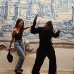 Janet Jackson Instagram - In front of hand painted ceramic tiles from the 1800s in Portugal at my friend Christian Louboutin’s @hotelvermelho (swipe for more photos of his beautiful hotel). We miss our sis in crime, Tash. 📷: Christian & me 😊 Melides, Setubal, Portugal
