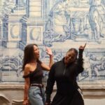 Janet Jackson Instagram - In front of hand painted ceramic tiles from the 1800s in Portugal at my friend Christian Louboutin’s @hotelvermelho (swipe for more photos of his beautiful hotel). We miss our sis in crime, Tash. 📷: Christian & me 😊 Melides, Setubal, Portugal