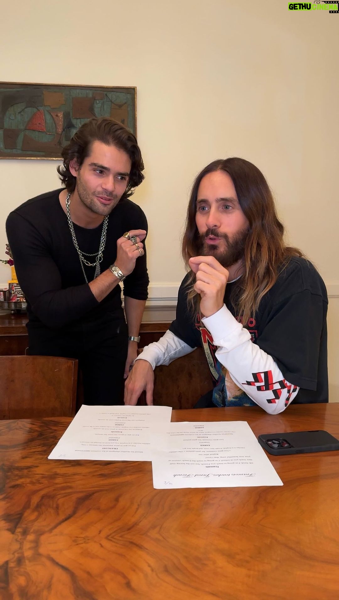 Jared Leto Instagram - Now we are two noisy neighbours singing Seasons in French ππΊπ»