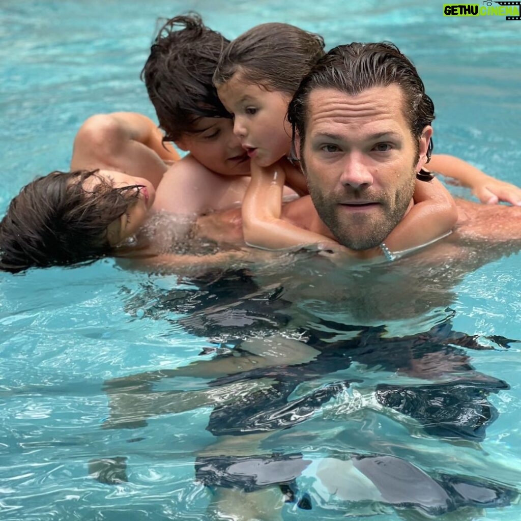 Jared Padalecki Instagram - I may not be able to do laps in the pool as quickly with the kids but I DO have a lot more fun doing them. My #MantraMonday is to find joy in my physical activity (as well as my downtime) and hopefully both can be my “happy place.” Share yours with me? #SPNFamily #WalkerFamily @gomantralabs