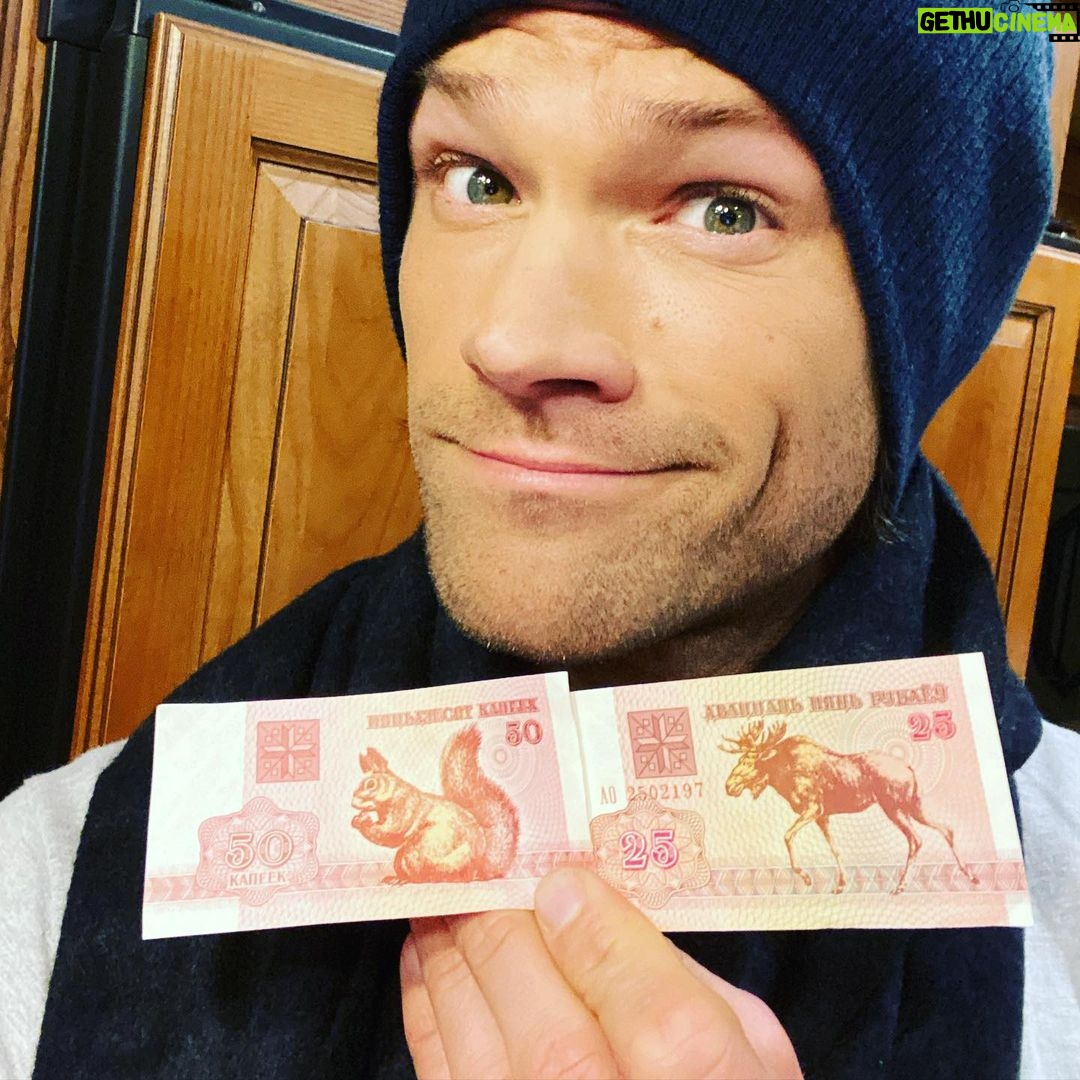 Jared Padalecki - 498K Likes - Now that I see there won’t be any serious repercussions, I’d like to publicly thank the country of #Belarus for colluding with me on the design of their official currency...I’d say we had a perfect phone call. (Except, the MOOSE was supposed to be worth more!! 🤬) #TooSoon? #OhWell #SPNFamily #Supernatural #impeachment #mooseandsquirrel