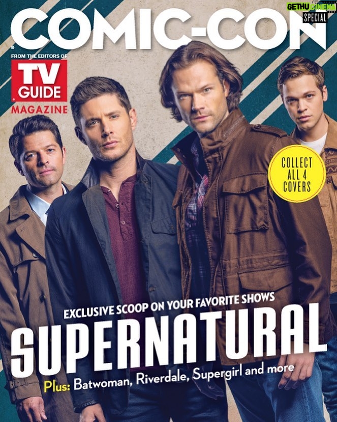 Jared Padalecki - 419.1K Likes - Thank you to @tvguidemagazine for honoring this little show for our FINAL #Comic-Con!! 😭. These talented, promising, and erudite fellas (and @misha ) are eternally grateful. Hope to see y’all there. #WBSDCC #SDCC2019
