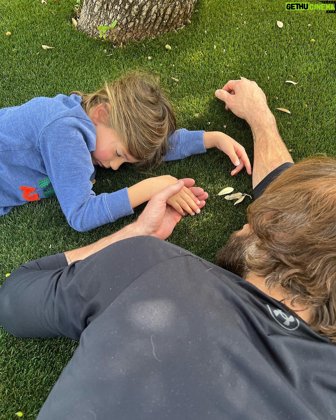 Jared Padalecki Instagram - Flu B SUUUUUCKS!… I wouldn’t wish it on anyone. But, I did get to take an impromptu outdoor nap with my little angel… #FindTheSilverLining Photo credit: @genpadalecki (Is it weird when your wife takes pics while you’re sleeping???… 🤔)