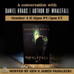 Jared Padalecki Instagram - “Abandon hope all ye who enter here…” This month’s #BookClub pick will dive deep into Whalefall by @kraus_author. We’re so excited to share this gripping, powerfully poetic read about a young man on a mission to find his father’s remains at the bottom of the ocean as the ocean and his thoughts swallow him up. Grab your copy of this over-whale-ming adventure today (check my stories!) and then join me and @jaredpadalecki on October 4th for a virtual conversation with Daniel through @bemoment.us. A portion of tickets support @readingisfundamental to help put books in under-resourced schools across America. Get tickets: LINK IN BIO! #Bookstagram #AuthorsOfInstagram