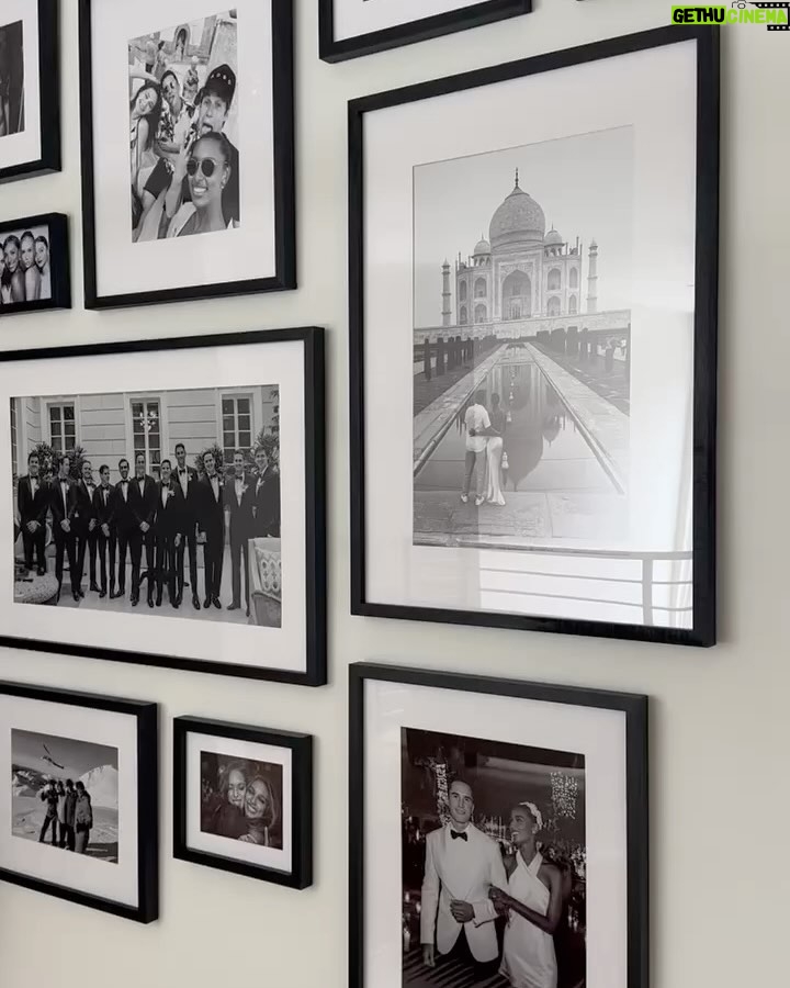 Jasmine Tookes Instagram - The second I saw this wall, I knew It was the perfect place to create a gallery wall filled with some our most amazing memories. @framebridge made this process so smooth & helped bring my vision to life.