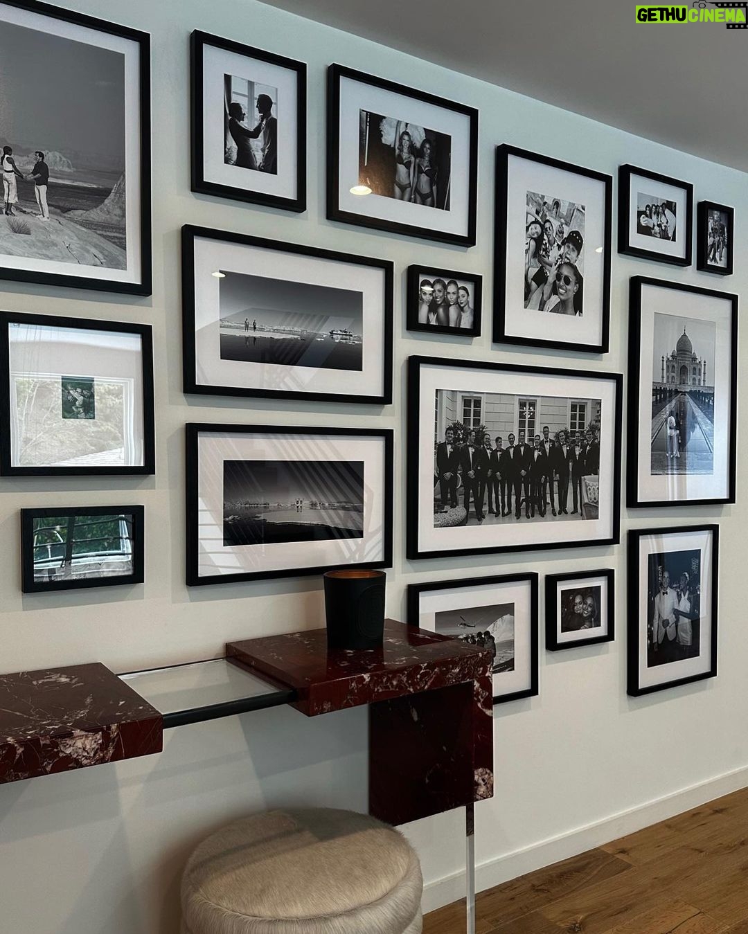 Jasmine Tookes Instagram - The second I saw this wall, I knew It was the perfect place to create a gallery wall filled with some our most amazing memories. @framebridge made this process so smooth & helped bring my vision to life.