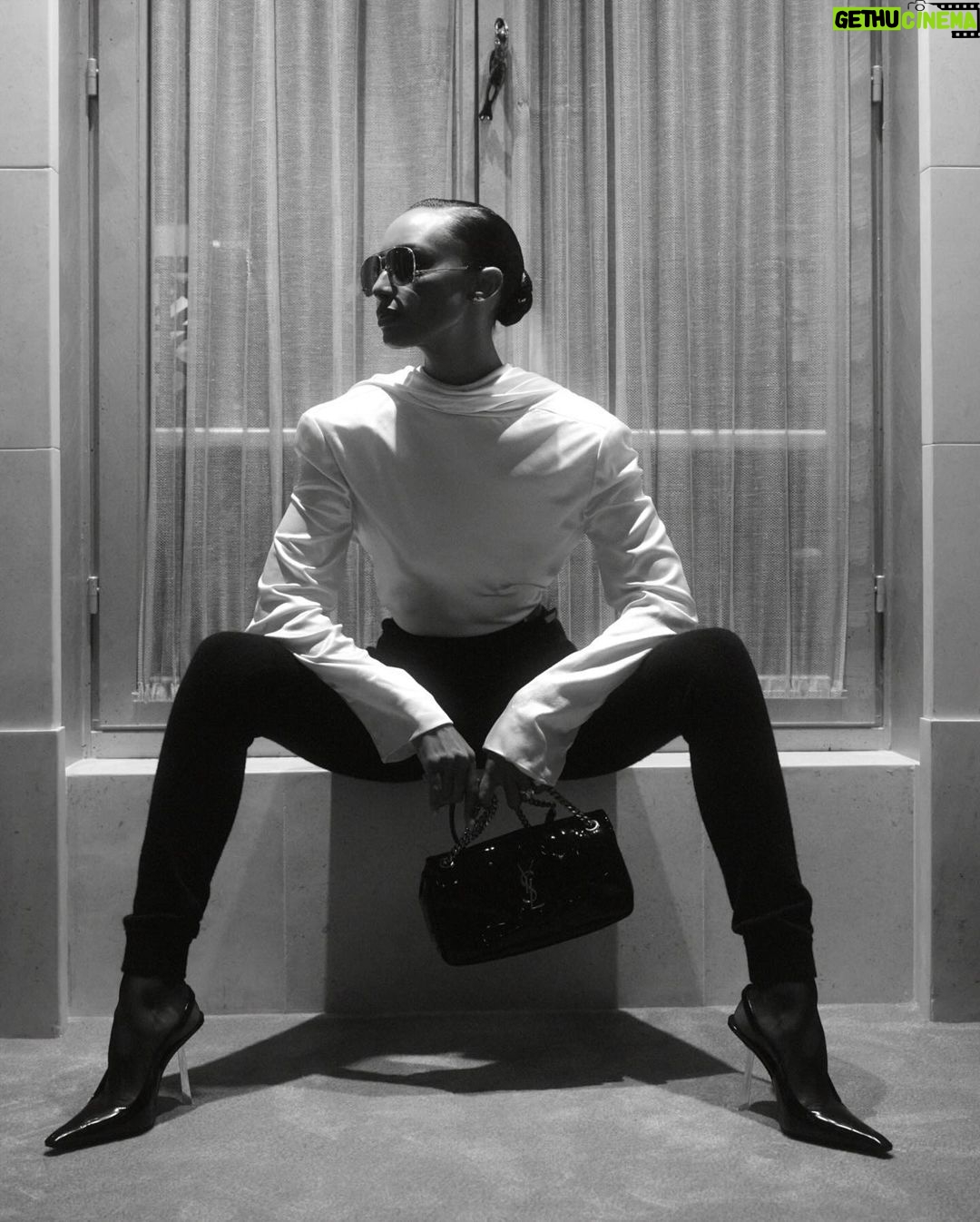 Jasmine Tookes Instagram - In black & white @ysl @anthonyvaccarello Park Hyatt Paris-Vendome