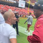 Jason Oppenheim Instagram - Flew out to D.C. this weekend with some friends to watch the Commanders get a W! It was an absolute dream getting to meet so many of the legendary players I grew up watching, and so many of the new guys who carry the torch @commanders #httc Special thanks to team president Jason Wright, and PR @sophialautieri @emileefails Commanders Field