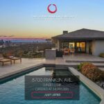Jason Oppenheim Instagram - Just Listed - 8700 Franklin Ave. - $4,995,000 3 Bed / 3 Baths / 2,766 Sq. Ft. / 16,384 Lot Size Situated on its own promontory at the end of a quiet cul-de-sac street just above the Sunset Strip, this private mid-century home features unrivaled jetliner panoramic views of the entire city to the ocean. The swimmer's pool and outdoor patio evoke feelings of a five-star resort with an additional 20-foot waterfall, spa, and fire pit. Enter past the floor-to-ceiling front door to an open floor plan with a gorgeous living room, vaulted wood-beamed ceilings, a see-through fireplace, and a dining area with incredible views from every room. The sleek kitchen is complete with contemporary, top-of-the-line appliances. An additional bedroom, bathroom, and laundry room complete the main floor. A custom steel wall and floating staircase lead below to a large seating area and the luxurious owner's suite replete with a spa-like bathroom and walk-in closet, all opening to a massive deck. The third bedroom with an ensuite bath has floor-to-ceiling sliding doors perfect for an office or extra guest room. Detached 2-car garage and 2 uncovered parking spaces. The Sunset Strip