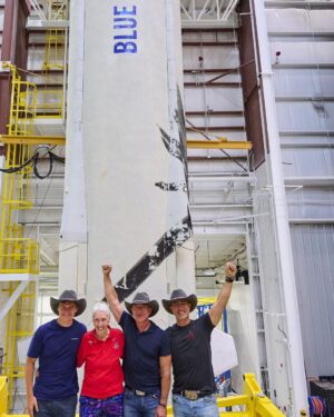 Jeff Bezos Instagram - The four of us have just arrived in West Texas today. Can’t wait for Tuesday! #GradatimFerociter