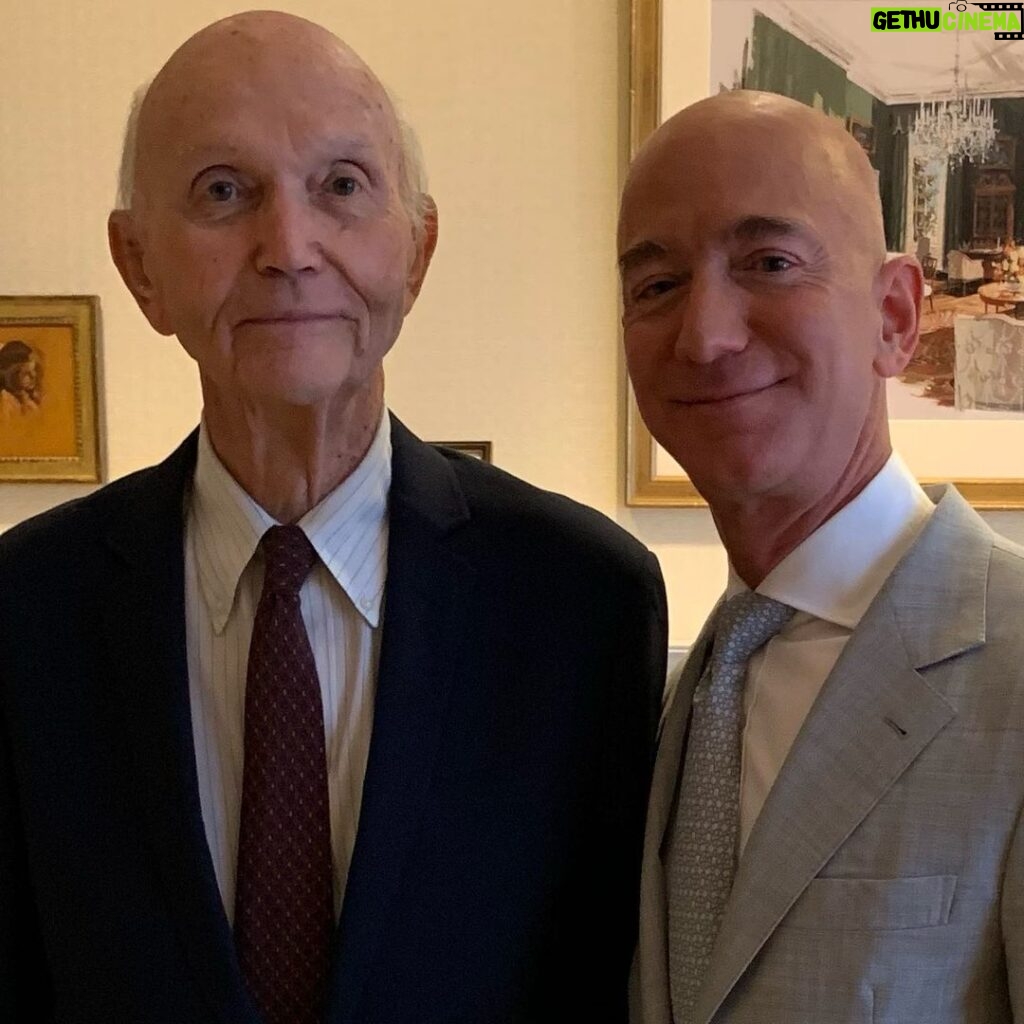 Jeff Bezos Instagram - “The thing I remember most is the view of the planet Earth from a great distance. Tiny, very shiny, blue and white, bright beautiful, serene and fragile.” Michael Collins was a trailblazer, and what a life he led. Forever grateful for your contributions, Mike. Godspeed.