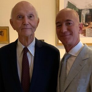 Jeff Bezos Instagram - “The thing I remember most is the view of the planet Earth from a great distance. Tiny, very shiny, blue and white, bright beautiful, serene and fragile.”

Michael Collins was a trailblazer, and what a life he led. Forever grateful for your contributions, Mike. Godspeed.