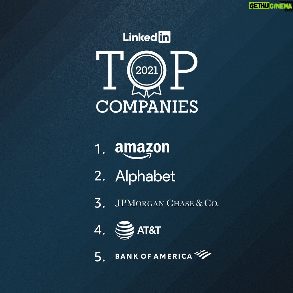 Jeff Bezos Instagram - #Regram⁣⁣ ⁣⁣ @amazon Amazon has been ranked by LinkedIn as its #1 Top Company for 2021 - the place where Americans most want to work. Thanks to our incredible employees!
