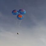 Jeff Bezos Instagram - Today’s @BlueOrigin landing and the epic view from above the Kármán line. #NeverGetsOld #GradatimFerociter