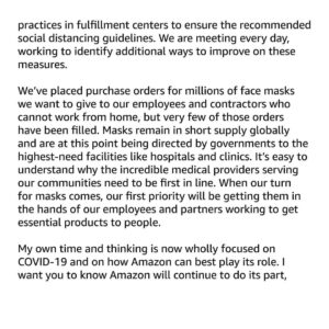 Jeff Bezos Instagram - A message to all Amazon employees.