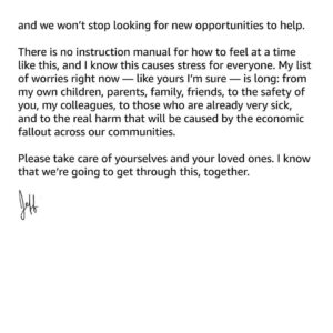 Jeff Bezos Instagram - A message to all Amazon employees.