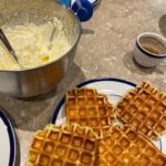 Jeff Bezos Instagram - One word: waffles. Joy of Cooking recipe except also fold whipped egg whites into the batter. Made them only for the kids, of course. Ok, maybe I had a couple too.