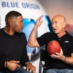 Jeff Bezos Instagram – Loved being with @MichaelStrahan on Thursday Night Football. Gave him a little something to pack for his flight.