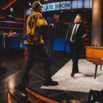 Jeff Goldblum Instagram - Honored to be back with my friend @j_corden as one of his final guests on @latelateshow. Thank you, James! Tune in tonight! Owen Wilson!!! 🙏🏼💛💙✨ CBS Television City