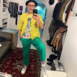 Jeff Goldblum Instagram - Stepping into 2022 like...this. #OOTD 🌈🍭🎨🎆🚀💖