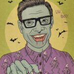 Jeff Goldblum Instagram - “Uhhh....boo!” Happy October! 🎃👻🧛🏻‍♂️🌚🔮🪦🖤 @tragicgirlsco #fanartmondays