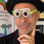 Jeff Goldblum Instagram - These are my new “safer at home” glasses. 🌈🎨👓✨💝 #artsandcrafts w/ @emiliegoldblum