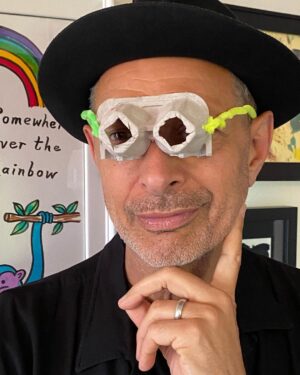 Jeff Goldblum Instagram - These are my new “safer at home” glasses. 🌈🎨👓✨💝 #artsandcrafts w/ @emiliegoldblum