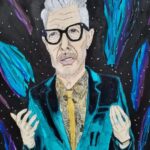 Jeff Goldblum Instagram - Honored, humbled, and heartened by this incredible painting by @alyssapommereau titled “The Magical Goldbluminess of Pure Uhmazingness.” Happy Monday!!! 🙏🏼👔🦋🦚⚡️🪐💫🌌 #fanart