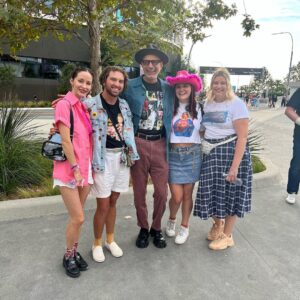 Jeff Goldblum Instagram - “Fever dream high in the quiet of the night, you know that I caught it…!” 🤩🙌🏼💋🦋🌺🌈🌸✨🍓🍦🎟️🌅💎🔮🪬🔑🎀🪄🩷🩵🤍 @emiliegoldblum @taylorswift @sofi #ErasTour