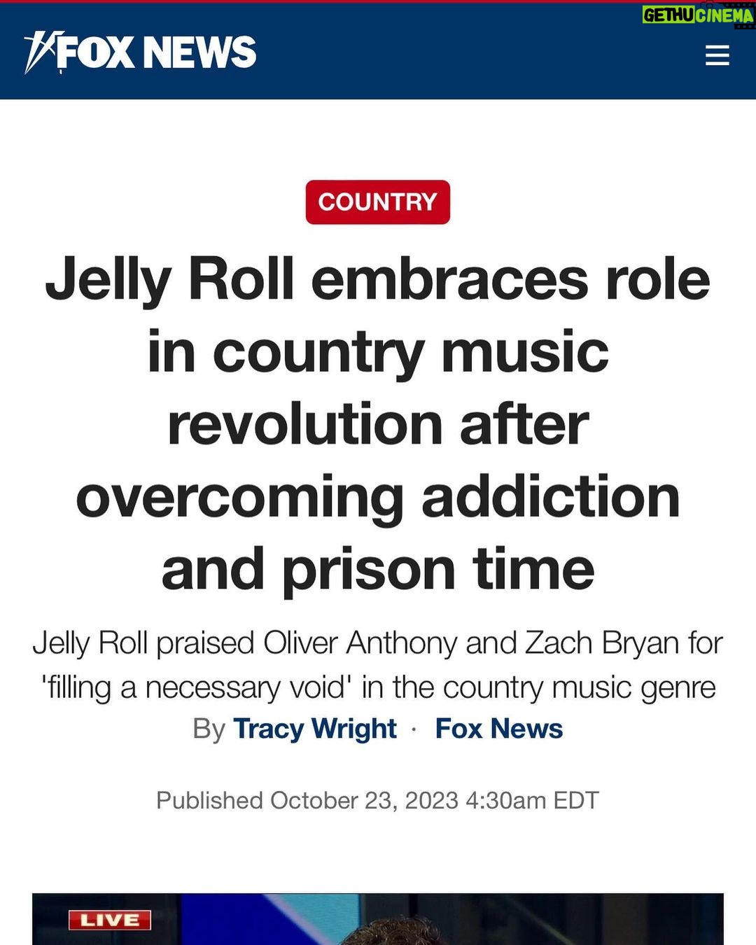 Jelly Roll Instagram - Making headlines out here again - never would’ve dreamed this would be life— unreal 🙏