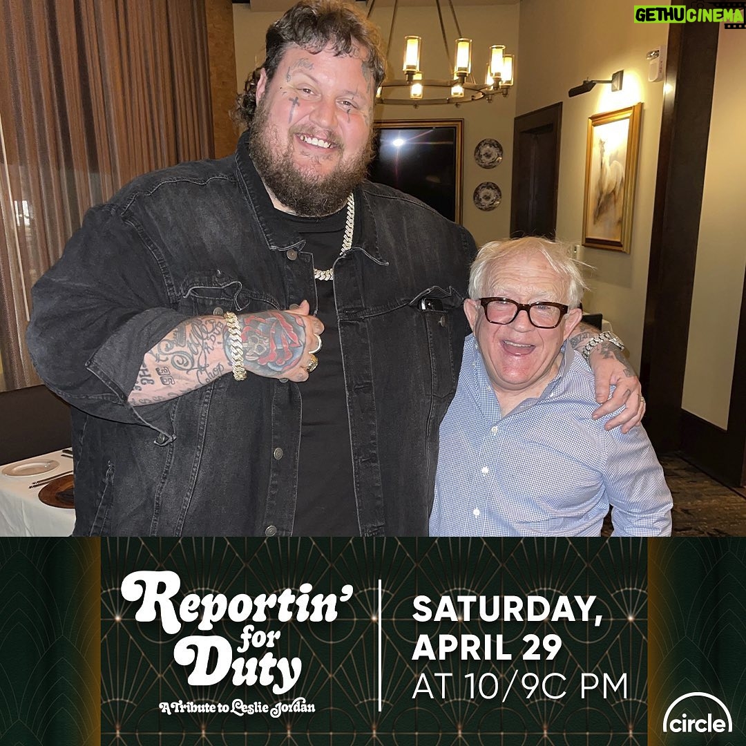 Jelly Roll Instagram - It was an honor to be part of Reportin For Duty at @opry you could feel the love in the room for @thelesliejordan and I will always have a special place in my heart for him— what a great friend he was to me, I’m so thankful to know him. Reportin’ For Duty, a Tribute to Leslie Jordan will be broadcasted this Saturday - April 29th, 2023 at 10/9c on the Circle Network!