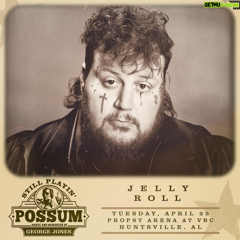 Jelly Roll Instagram - Tonight in Huntsville, AL! It’s an honor to be part of this show paying tribute to the Legendary George Jones— I hope I do the Possum proud!