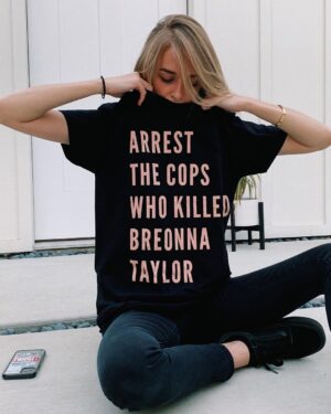 Jenn McAllister Instagram - It’s been 150 days since Breonna Taylor was murdered in her sleep by Jonathan Mattingly, Brett Hankison, and Myles Cosgrove—and her killers have not been charged. Too often Black women who die from police violence are forgotten. Let’s stay loud, keep demanding justice for Breonna and her family, and SAY HER NAME. This campaign and t-shirt was created by @phenomenal in partnership with the Breonna Taylor Foundation, to which all profits will be donated. (Art by @arlyn.garcia)