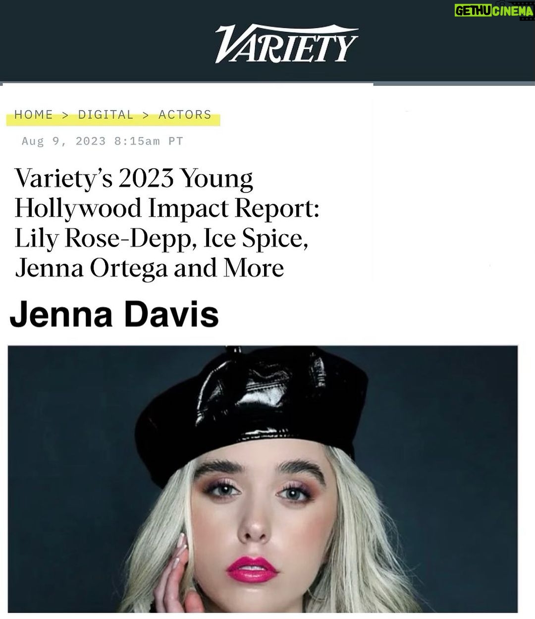 Jenna Davis Instagram - Thank you @variety ♥️ I’m honored to be part of your Power of Young Hollywood 2023 impact report.