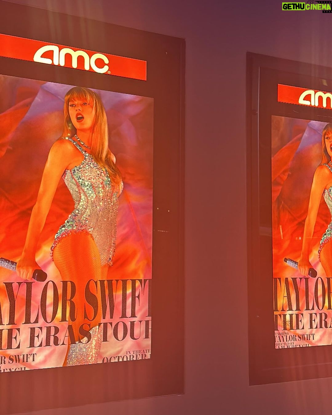 Jenna Davis Instagram - We are never ever ever getting over this night 🥹🩷 I love you @taylorswift !! Thank You So Much @youtube @taylornation for having me!! #TSTheErasTourFilm #taylorswift #swiftie The Grove Mall