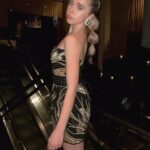 Jenna Davis Instagram - Little do you know I’m scared of escalators 💀 hair: @hairbybradleyleake stylist: @styledbylmc boots: @charlesdavidshoes dress: @steven_khalil belt: @nadinemerabi earrings: @sterlingforever eat cuffs: @maisonmiru rings: @maisonmiru @sterlingforever @heymaeve @peggyli Westwood