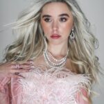 Jenna Davis Instagram - Legally Blonde💕 pc: @ashleyrobertsphotos hair/mua: @nixeyartistry stylist: @styledbylmc feather top: @ivanyoungofficial skirt: @ivanyoungofficial coat: @ivanyoungofficial heels: @sam_edelman jewlery: @dangelojoyeria sunglasses: @asos Los Angeles, California
