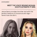 Jenna Davis Instagram - @meetm3gan in theaters now🖤I feel honored to be apart of this film. To our director, @gerardjohnstone you are a ray of visionary talent, I feel honored and had a blast combining our visions. I’m beyond thankful @universalpictures @blumhouse @atomicmonster @akelacooper @susanboyajian for granting me the opportunity. Grab your popcorn, meet M3GAN, and let me know what you think of your new bestie 🔪 pc: @ashleyrobertsphotos hair/mua: @nixeyartistry stylist: @styledbylmc purple suit: @majorelle_collection heels: @larroude bourree: @prettylittlething earrings: @kendrascott necklaces: @maisonmiru Los Angeles, California