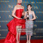 Jenna Davis Instagram - Wow we did it 🥹 Last night @hollywoodcreativealliance #AstraAwards left us speechless. Wouldn’t have wanted to spend it with anyone else but my favs @violetmcgraw and @madeleinemcgraw ❤️ So insanely proud and happy our movie @meetm3gan won this evening! Thank you @blumhouse @universalpictures @atomicmonster for believing in us and this film! 🎀: @hairbybradleyleake ✨: @styledbylmc 👗: @lethanhhoa_official 👠: @betseyjohnson 👛: @jeffreylevinson 💍: @ettika @heymaeve